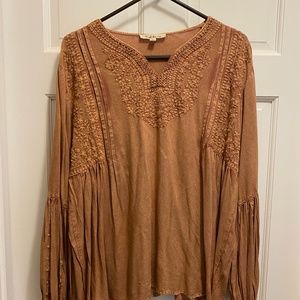 Embroidered boho top